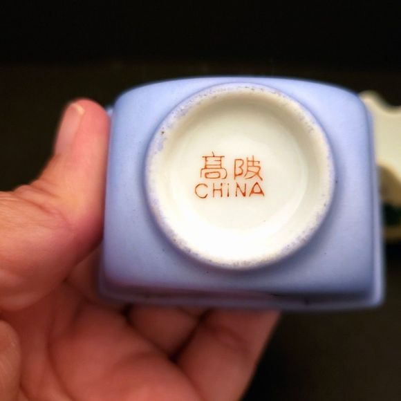 Porcelain Lillian Vernon Trinket Bowls Birds Flowers Yellow Blue Vintage Chinese - Picture 4 of 11